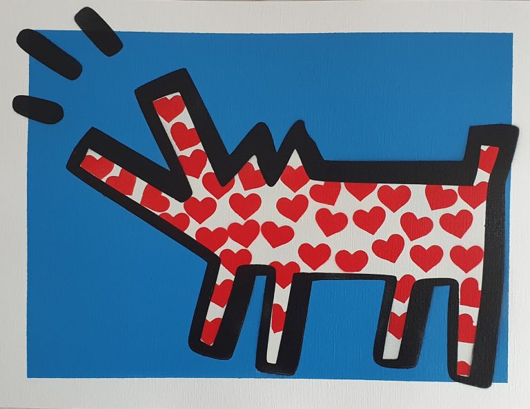 Cartoon dog full of love